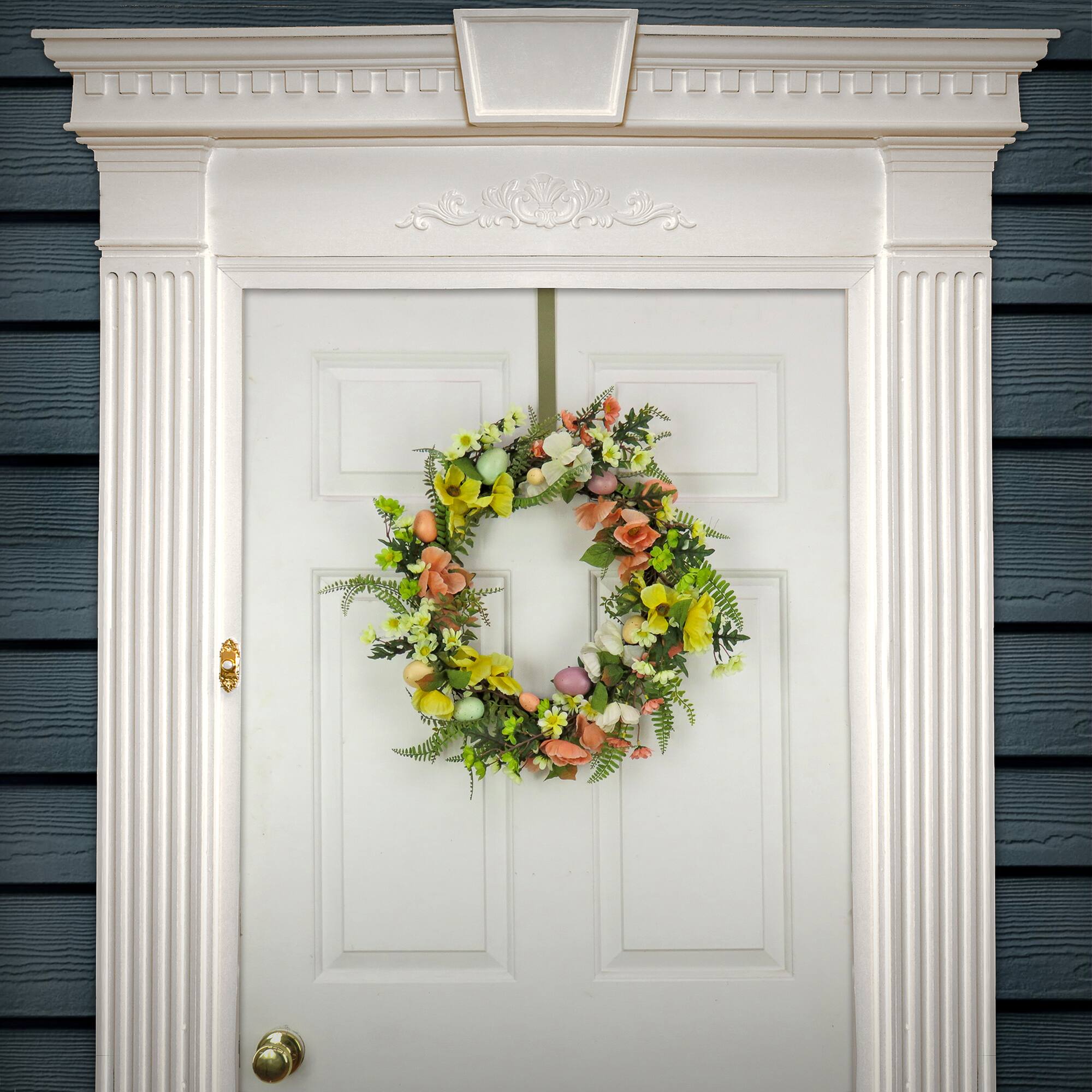 22" Ferns & Flowers Easter Wreath